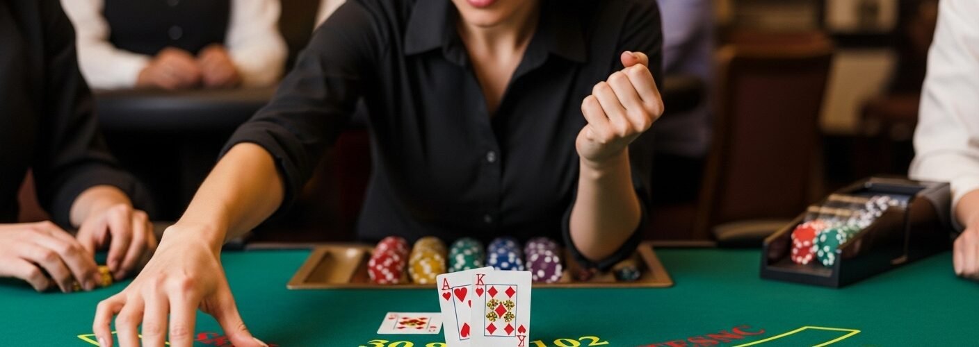 Woman Splitting Her Blackjack Hand