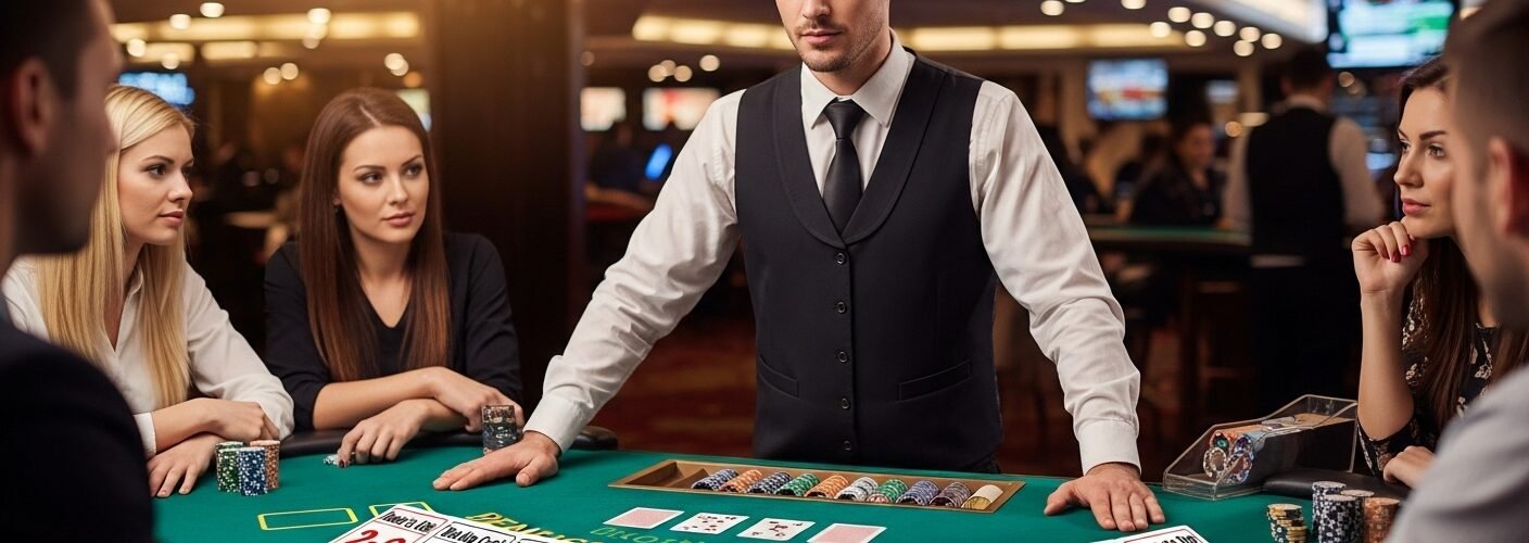 Blackjack Dealer Showing Players Simplified Odds
