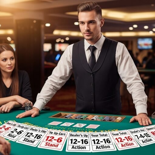 Blackjack Dealer Showing Players Simplified Odds
