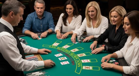All Players at Blackjack Table Doubling Down