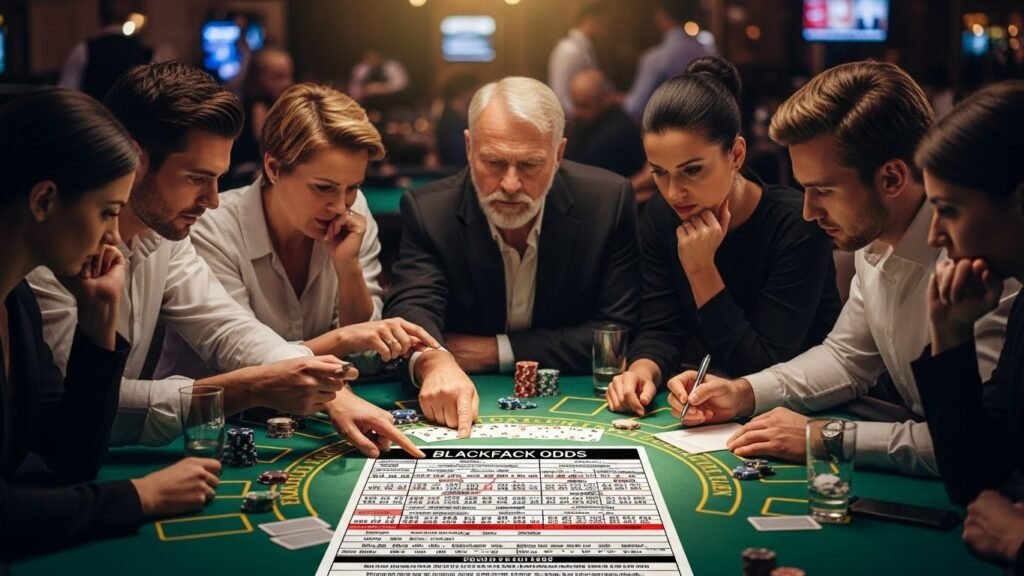 Blackjack Players  Studying a Blackjack Odds Chart